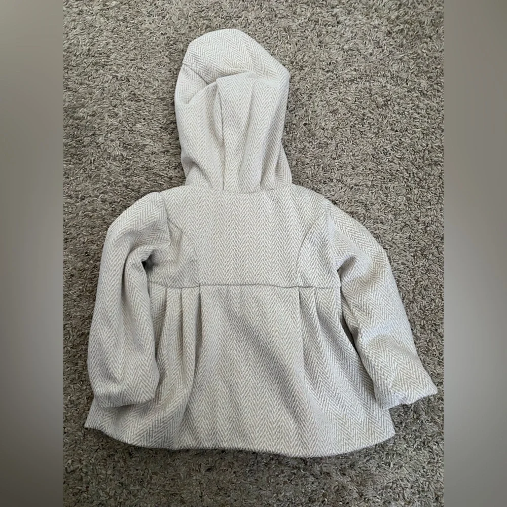 Tahari baby girls hooded pea coat 6-9 months jacket photos textured